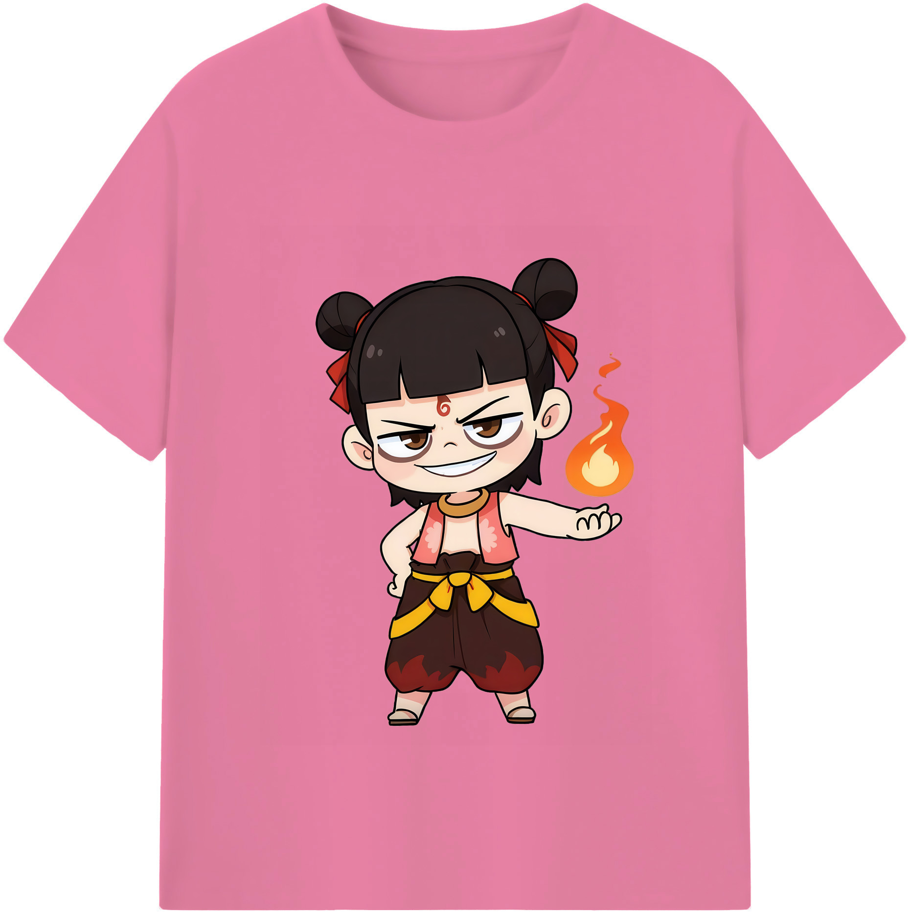 （画像用） Ne Zha 2 ナタ 魔童の大暴れ 綿100％半袖Tシャツ（フロントプリント）